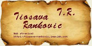 Tiosava Ranković vizit kartica